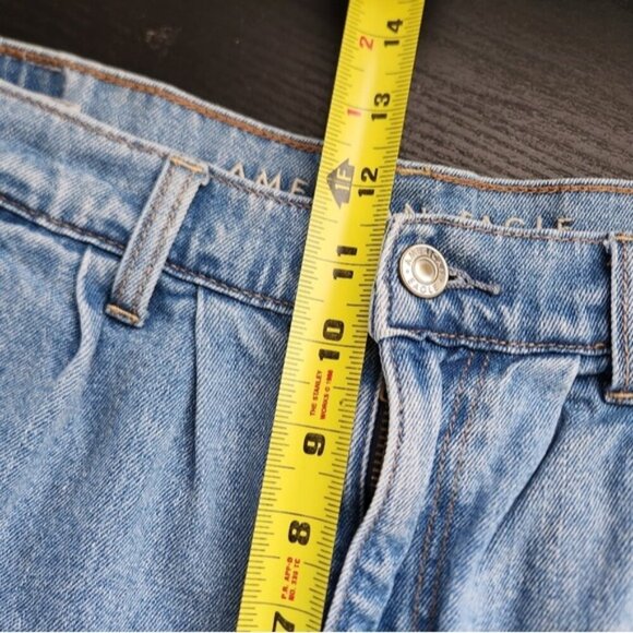 American Eagle Mom Short Pleated Hi Rise Jean Shorts Cuffed 90s Y2K Summer 6 - Picture 10 of 12